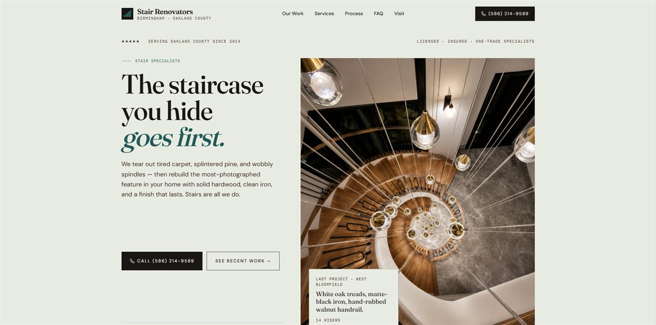 Stair Renovators website built by Keyway Marketing Group